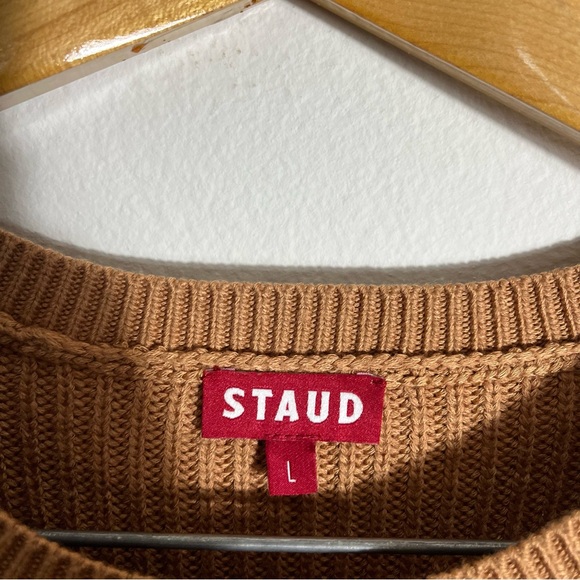 STAUD Marylebone Knit Sweater Dress in Camel - Picture 9 of 11